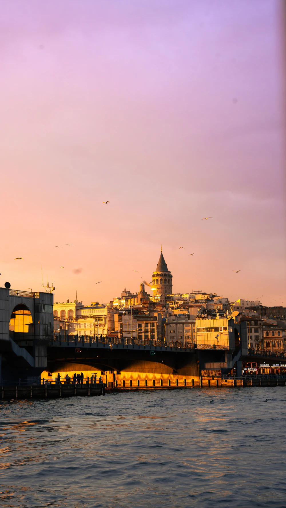 Sunset over the Galata Bridge and the Golden Horn